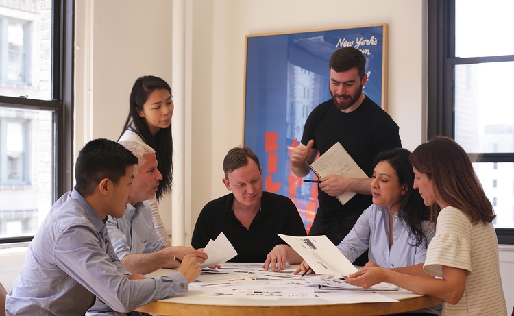 The office looking at printouts